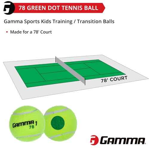 GAMMA Orange 60 and Green 78 Dot Training Tennis Balls for Kids & Beginners, Low-Compression Core Reduces Speed & Bounce, Great for Tennis Practice, USTA and ITF Approved for 10 & Under Tournament