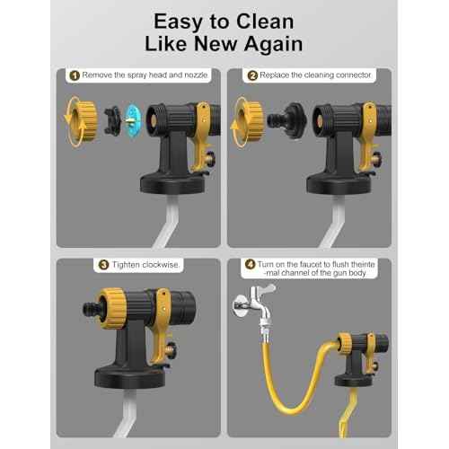 HVLP Paint Sprayer, Electric Spray Paint Gun, 3 Modes & 4 Barss Nozzles, with Cleaning & Blowing Joints, Variable Flow Control, for Doors, Fences, Furniture, Wall, Cabinet, Garden Chairs, etc.