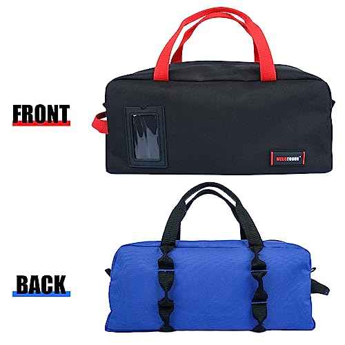 MELOTOUGH Canvas Tool Bag Heavy Duty Tool Tote Bag Combo Kit-1 Medium & 1 Big Tool Organizer Bags for Electrician,Technician,Carpenter (Black&Blue)
