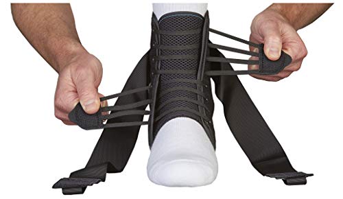 Med Spec 223612 ASO Speed Lacer Ankle Stabilizer, Black, Small