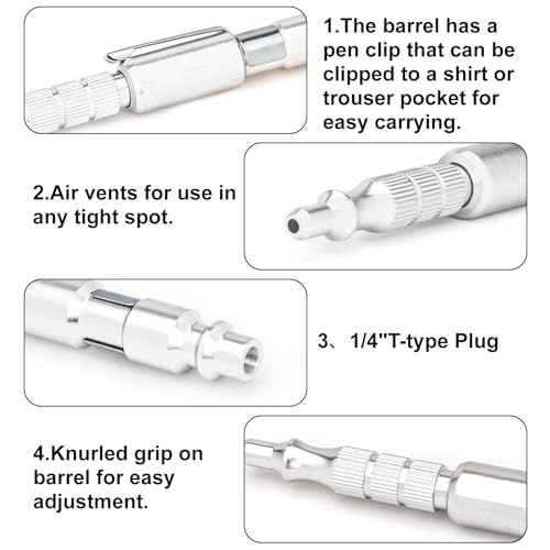 Kodilin 5Pcs 1/4"I/M Type Plug Air Blow Gun,Adjustable Pocket Blow Gun