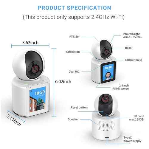 Two-Way Video Camera 2.8-inch Screen,Pet Camera,Dog Camera,Indoor Home Nanny Camera,Baby/Elder/Nanny/Dog/Pet Camera with Phone App(Im Cam),360¡ÆSmart Security Camera,1080p HD