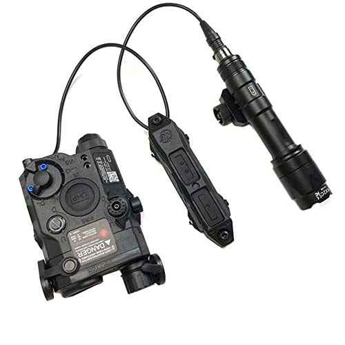 Remote Dual Pressure Switch Augmented Pressure Double Switch Assembly for M300/M600 M951 M952 Series Scoutlight + PEQ 15 Laser Dual Tape Switches, for Mlok/Keymod/20mm Rail Mount (Black)