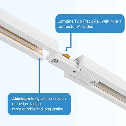 Plug in Track Lighting with Power Cord, 4-Light GU10 Track Lighting Kit with Track Rail, Modern Kitchen LED Track Lighting Fixtures Ceiling Wall Spot Light, 13FT Plug Cord, White (No Bulbs)