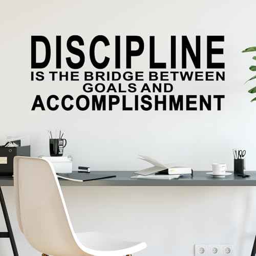 Motivational Quotes Wall Stickers for Office: Gym Inspirational Positive Vinyl Art Wall Decals for Bedroom Classroom School - Discipline 23" X 9"
