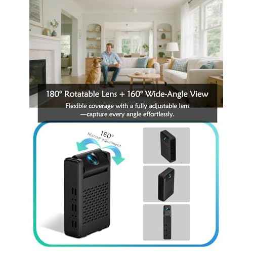 Hidden Video Cameras, Mini Security Camera, 2025 Upgraded Wireless Nanny Cam with 1-Year Cloud Storage, 180¡Æ Rotating Lens, Motion Detection, WiFi/Offline Recording, Small Camera Only 0.5in Slim!