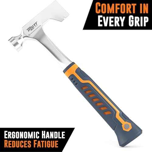 Mutt Tools Professional Drywall Hammer Hatchet ? 14oz Head ? Ergonomic Grip ? Lath Hammer for Drywall Installation and Demolition