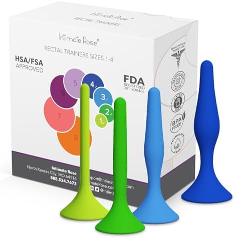 Rectal Dilator Trainer Set for Men and Women â Pelvic Floor Therapy Tool - Medical Grade Silicone, FDA Registered - 4-Pack, Sizes 1-4