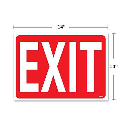 Exit Sign, Large 10 x 14 Inch Self-Adhesive Vinyl Sticker