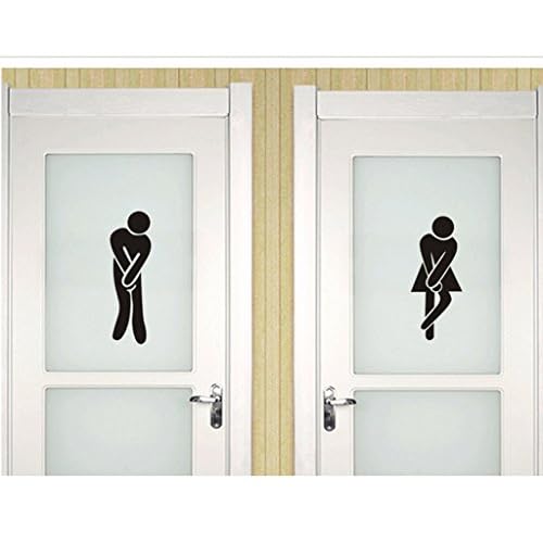 Bestjybt DIY Removable Washroom Toilet Bathroom WC Sign Door Accessories Wall Sticker Home Decor