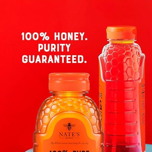 Nate's 100% Pure, Raw & Unfiltered Honey - Award-Winning Taste, 32oz. Squeeze Bottle
