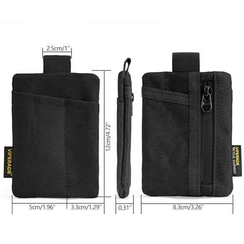 VIPERADE VE29 EDC Pouch, Pocket Organizer with 3 EDC Pocket Slots, EDC Pocket Pouch with Zipper Pocket for EDC Gears, EDC Pocket Organizer for Everyday Carry