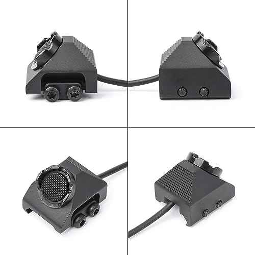 Remote Pressure Switch, Tactical Flashlight Weapon Light Switch with SF Plug for M300 M600 Scout Light, Aluminium Alloy Switch Fit for 20mm Picatinny Rail (S-BK)