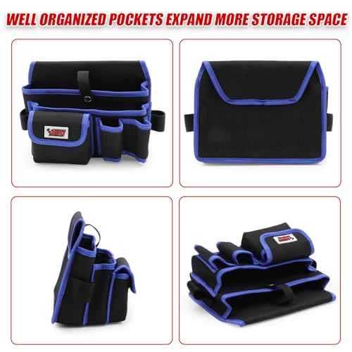Tool Belt,600D Water-draining Oxford Cloth Tool Belts for Men,Electrician Tool Belt Widely Applied to Repairmen,Electrician,Carpenter,Construction (7 pockets)