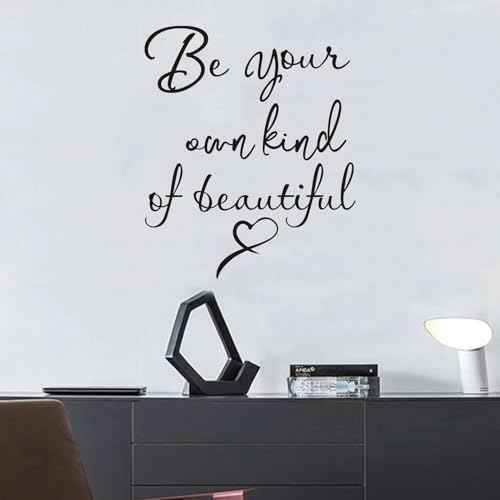 Inspirational Quotes Bedroom Wall Stickers: Women Beautiful Home Positive Vinyl Art Wall Decals - Living Room Bathroom Kitchen Family Wall Decor - Be Your Own Kind of Beatiful 15" X 18"