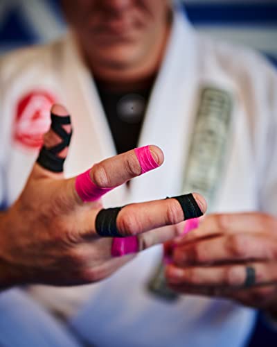 Bighorn Athletics Pro Series Jiu-Jitsu Finger Tape, 8-Rolls with Tin Holder, Enhanced Strength, Residue-Free (0.5-Inch, Pink)
