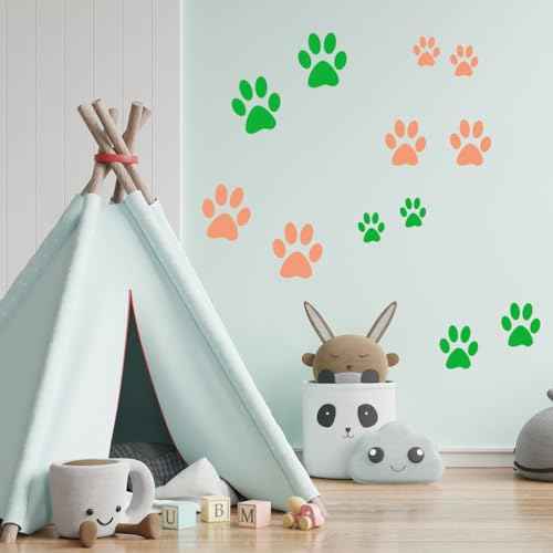 Paw Stencil, 8Pcs Large Dog Paw Stencil for Painting,Cute Bear Cat-Paw Print Stencils Template Reusable Plastic Animal-Paw Paint Stencils for Crafts Art Painting on Wood Paper Flag Wall Home Decor