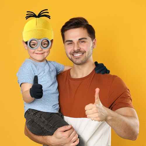 Halloween Costumes Accessories Steampunk Goggles Yellow Beanie Hat Striped Scarf Black Gloves Adult Cosplay Supplies