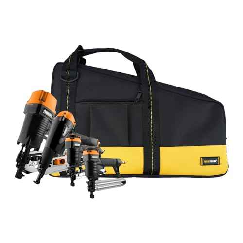 MELOTOUGH Heavy Duty Framing Nail Gun Tool Bag with Extra Storage Pockets Shoulder Strap Fits Hitachi NR83A£¨Yellow£©
