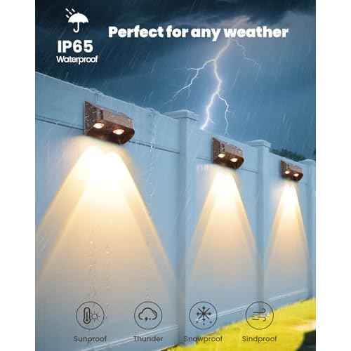 Brighter Solar Fence Lights-3000/4000/6000K 3 Mode,Solar Lights Outdoor Waterproof,Dusk to Dawn Deck Light, Outdoor Lighting for Backyard/Railing/Wall/Step/Patio(8 Pack,Brown)