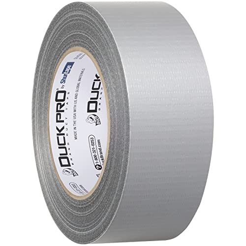 Shurtape Duck Pro Utility Grade, Co-Extruded Cloth Duct Tape for Packaging, Sealing, Waterproofing, 48mm x 60yd, 6.0 mil, Silver, 1 Roll (105449)