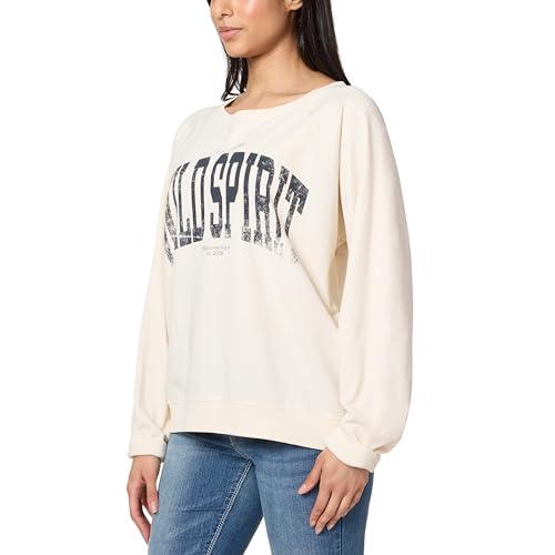 WallFlower Women's Dallas Oversized French Terry Graphic Sweatshirt