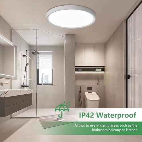 6PK Dimmable 12 Inch LED Flush Mount Ceiling Light, 24W, 2520LM, 2700K/3000K/4000K/5000K/6000K CCT Selectable, White Round Flat Panel Light Low Profile Ceiling Lamp for Bedroom/Kitchen/Living Room