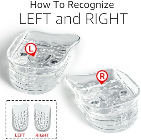 Dr.Foot Adjustable 5-Layer Height Increase Insoles, Silicone Heel Cushion Inserts for Men and Women, Gel Heel Lift Inserts for Leg Length Discrepancy
