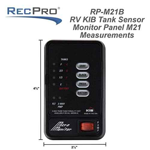 RecPro Tank Sensor Monitor Panel M21 | KIB Replacement | Panel Only | Level Sensor | Fresh Water or Holding Tank Level Sensor (White)