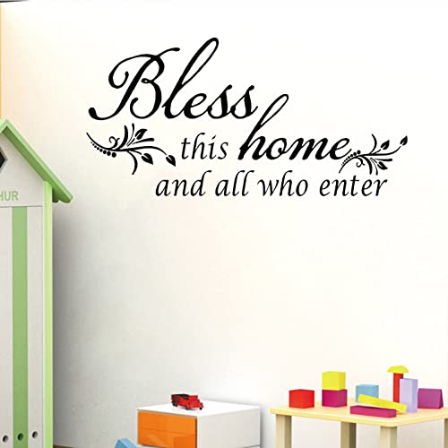 Wall Stickers, Family Letter Quote Water-Proof Home Decor Wall Sticker, Removable Vinyl Decal Art Mural for Living Room Bedroom - Bless This Home