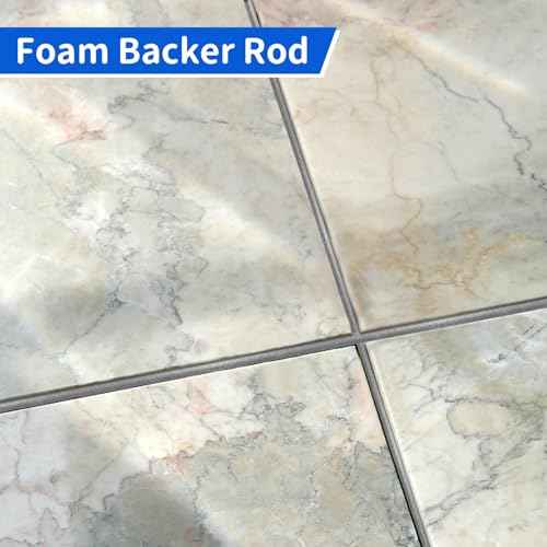 Foam Backer Rod for Gaps Concrete Crack Filler Joints Foam Gap Fillers Caulk Saver Backing Rod Concrete Filler Rope Joint Filler (1/4 Inch X 33 Feet)