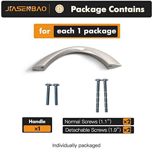 20 Pack Brushed Nickel Cabinet Pulls 3 Inch Arch Twisted Silver Handles Drawer Kitchen Cupboard Bathroom Dresser Cabinet Hardware Zinc Alloy