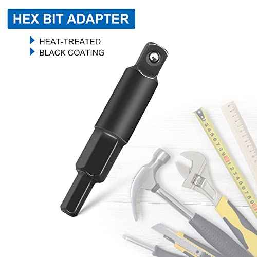 WADEO Hvac Service Wrench, 3/8¡± to 1/4¡±, 5/16'' x 1/4'' Refrigeration Service Wrench with Hex Bit Adapter for Air Conditioning, Refrigeration Equipment Repair