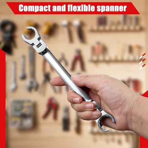 Flex Head Flare Nut Wrench 16 * 18mm Flexible Line Set - Metric Flare Tool for Automotive and Plumbing Repairs - 40Cr Steel