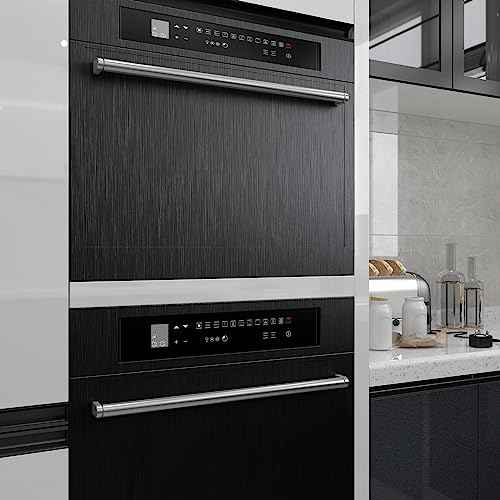 Livelynine Brushed Black Peel and Stick Wallpaper Stainless Steel Contact Paper for Appliances Dishwasher Refrigerator Door Covers Fridge Vinyl Wrap Waterproof Kitchen Counter Top Cover 15.8x78.8