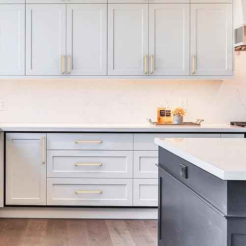 Amerdeco 10 Pack Champagne Bronze Cabinet Pulls 6.3 Inch(160MM) Hole Centers Kitchen Cabinet Handles Cabinet Hardware Kitchen Handles for Cabinets Cupboard Handles Drawer Pulls ZH0019¡¦