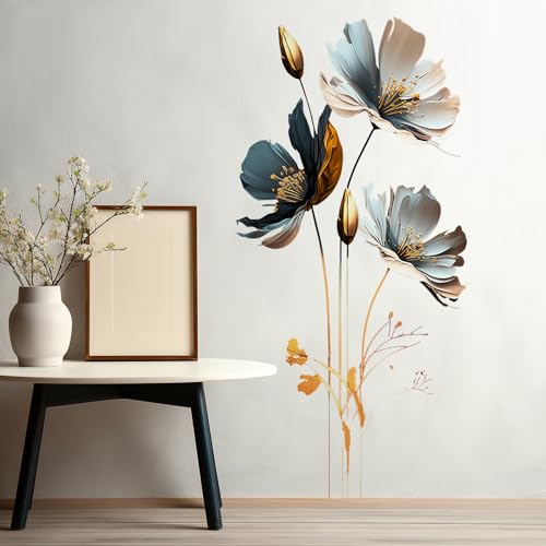New Chinese Style Relief Lotus Wall Decal 3D Floral Wall Sticker DIY Removable Peel and Stick Wall Art Mural for Living Room Bedroom Porch Sofa Background Board Furniture Decoration