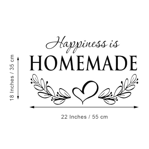 Happiness is Homemade Flower - Carved Vinyl Separated Letters Living Room Wall Decal Home D?cor Stencil Art Letters Mural Lettering Words