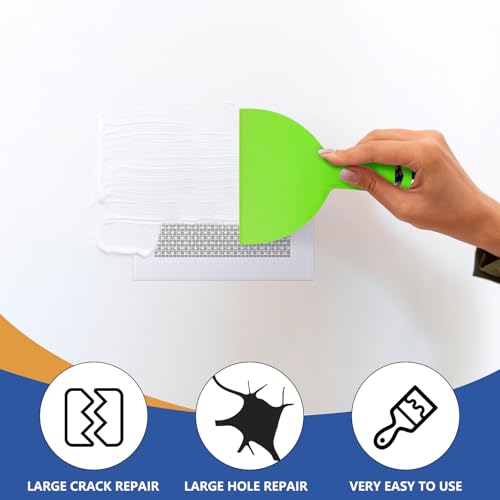Upgraded 4¡¿10 Inch Self-Adhesive Drywall Patch Kit, Large Hole Repair with Aluminum Patch & Professional Trowel for Interior Wall Restoration