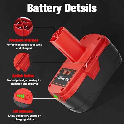 POWTREE 2 Pack 8.0Ah Replacement for Craftsman 19.2 Volt Battery Compatible with Craftsman C3 Lithium-Ion Battery XCP 130279005 130279003 130211004 130279017 1323903