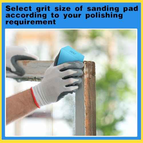 7 Pcs Diamond Hand Polishing Pads 60/100/200/400/800/1500/3000 Grit Diamond Sanding Pads Wet and Dry Sanding Block with Sponge Backing for Glass Tile Stone Concrete Granite Marble Ceramics