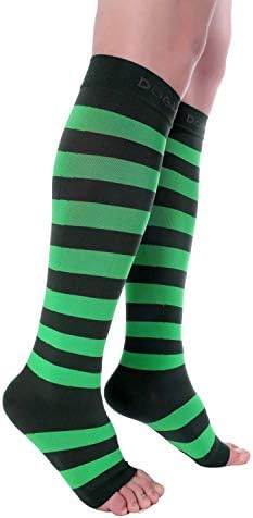 Doc Miller Compression Socks for Pregnant Women – Wide Calf, Open Toe Knee Sleeve 15-20 mmHG,Toeless Pregnancy Stockings for Varicose Veins, Footless Shin Splint Relief, 1 Pair