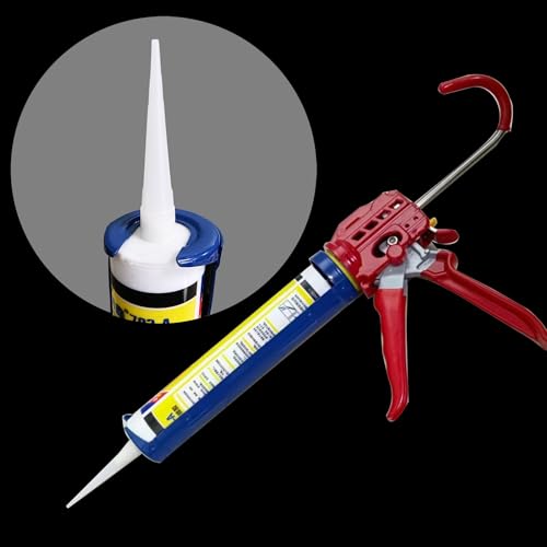 Caulking Nozzle for Caulk Gun, Reusable Silicone Caulk Nozzle Applicator Durable Epoxy Piston Caulk Nozzle (White-16 pieces)