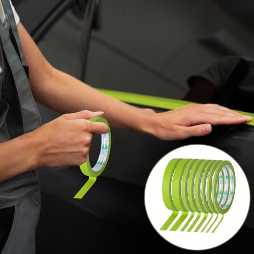 8Rolls Fine Line Tape Thin Painters Tape Total 160yards Pinstripe Masking Tapes 1/8, 1/4, 1/2 inch Width Art TapeSmart Selection Painter Adhesive Automotive for DIY Car Auto Paint (Green, Mixed Sizes)