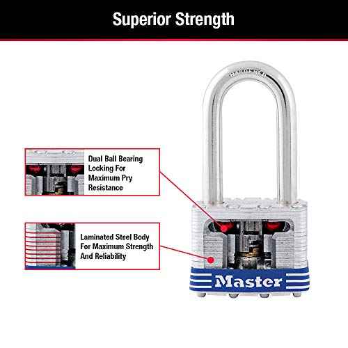 Master Lock 3QLF Outdoor Padlock with Key, 4 Pack Keyed-Alike