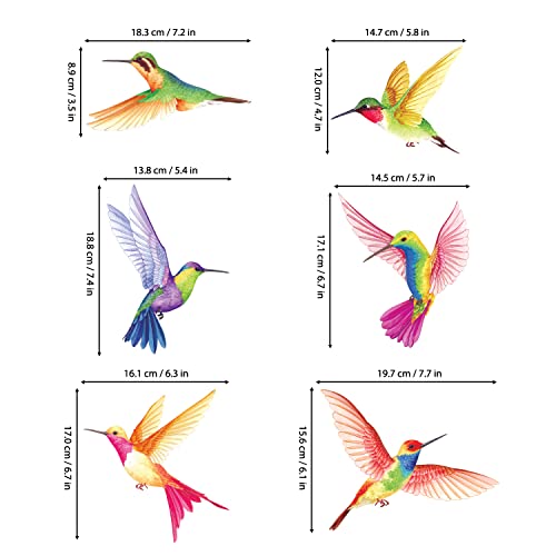 BASHOM DS2-4002 Hummingbirds Wall Stickers Decals Kids Peel and Stick Removable for Nursery Bedroom Living Room Art murals Decorations Vinyl Spring Flying
