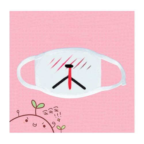 6 Pack Mouth Mask, Unisex Cotton Super Cute Fashion Face Mask Anti-Dust White for Boys and Girls