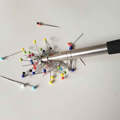 HONEYSEW Needle Stick and Pin Retriever Telescoping Magnetic Pickup Tool Extends to 39¡±, Picks Up Metal Sewing Notions Without Bending Over, Extendable Magnet Sweeper