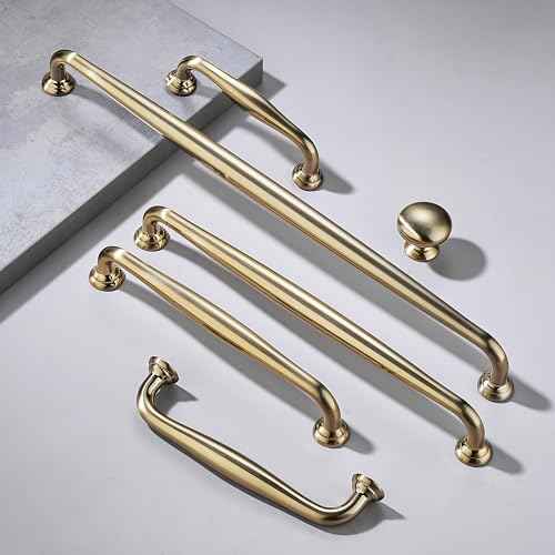 TUNNY 10 Pack Cabinet Handles-6.3"/160mm Screw Spacing Champagne Bronze Furniture Hardware Handles for Kitchen Cabinets Bedroom Dresser Wardrobe Cabinet Pulls