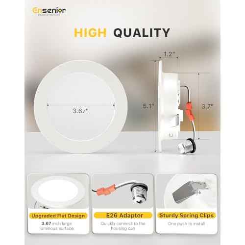 Ensenior 4 Inch LED Can Lights 12 Pack, Dimmable Retrofit Led Recessed Lighting, 5CCT Adjustable Color Temperature (2700K-5000K), 7W=77W 700LM, IC & Damp Rated, FCC